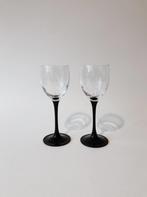 SET VAN 2 VINTAGE GLAZEN, ZWARTE VOET | LUMINARC FRANCE, Verzamelen, -, -, Overige typen, Ophalen of Verzenden