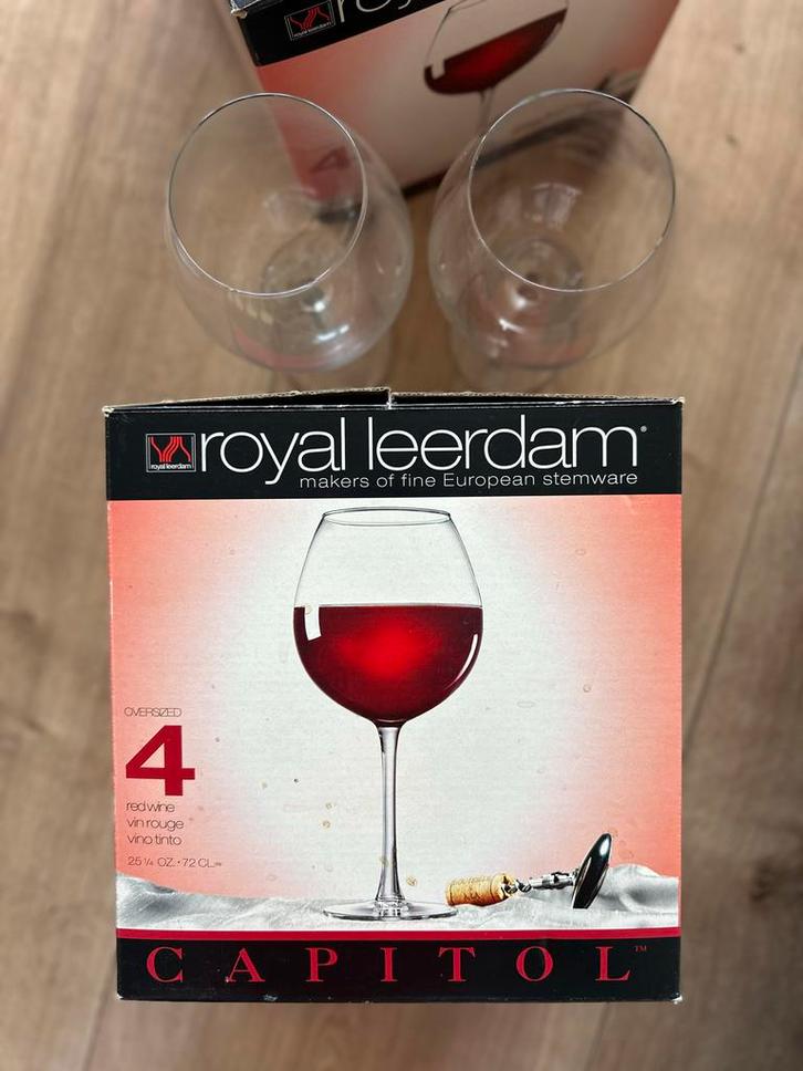 Royal Leerdam Ronda Royal - 7 Rode Wijnglazen, Huis en Inrichting, Keuken | Servies, Gebruikt, Glas of Glazen, Overige stijlen