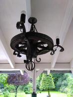 Smeedijzer lamp oud kruiwagenwiel, Antiek en Kunst, Ophalen
