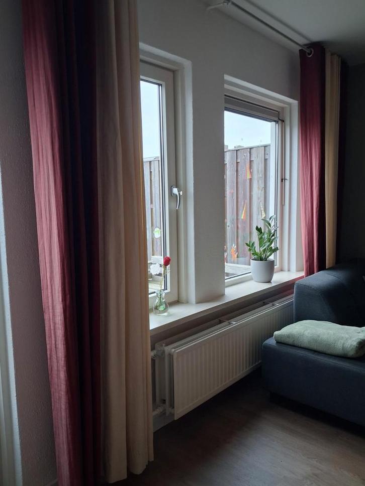 Overgordijnen., Huis en Inrichting, Stoffering | Gordijnen en Lamellen, 200 cm of meer, Wit, Rood, Ophalen