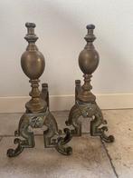 Koperen haardbokken - vuurbokken, Huis en Inrichting, Haarden, Ophalen of Verzenden, Gebruikt, Vrijstaande haard, Houthaard