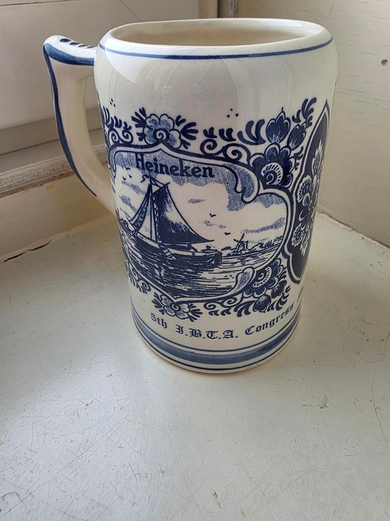 Heineken delftsblauw bierpul september 1977, Verzamelen, Biermerken, Ophalen of Verzenden, Zo goed als nieuw, Pul(len), Heineken