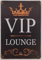 VIP Lounge kroon zwart reclamebord van metaal wandbord, Info@deconoord.nl, Deco Noord, Nieuw, Ophalen of Verzenden