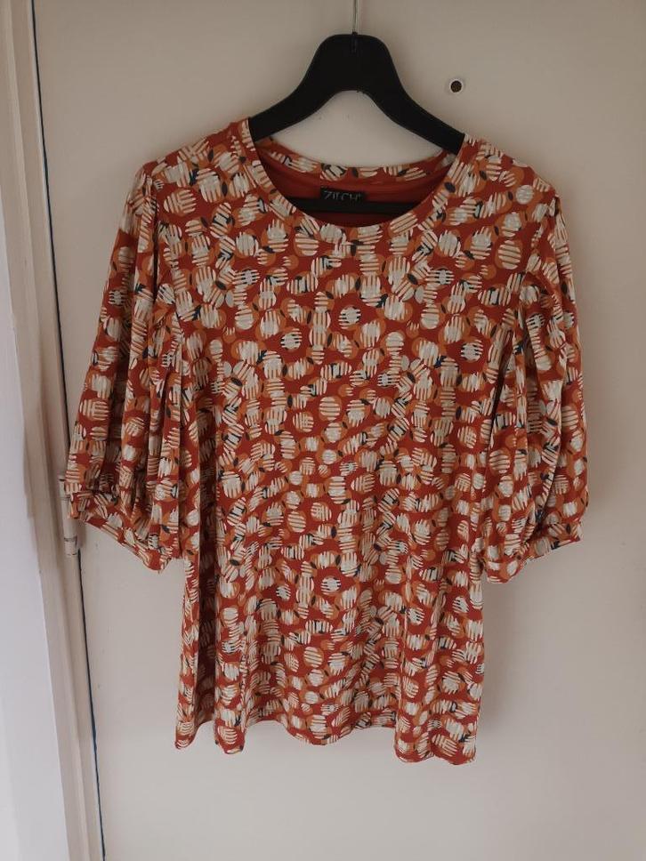 ZILCH bloes/ tuniek ZGAN!!, Kleding | Dames, Blouses en Tunieken, Zo goed als nieuw, Maat 46/48 (XL) of groter, Bruin, Ophalen of Verzenden