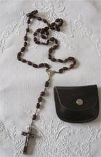 Vintage rozenkrans in (echt) leren etui, Ophalen of Verzenden