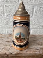 Bierkruik Freiburg met tinnen deksel, Antiek en Kunst, Ophalen of Verzenden