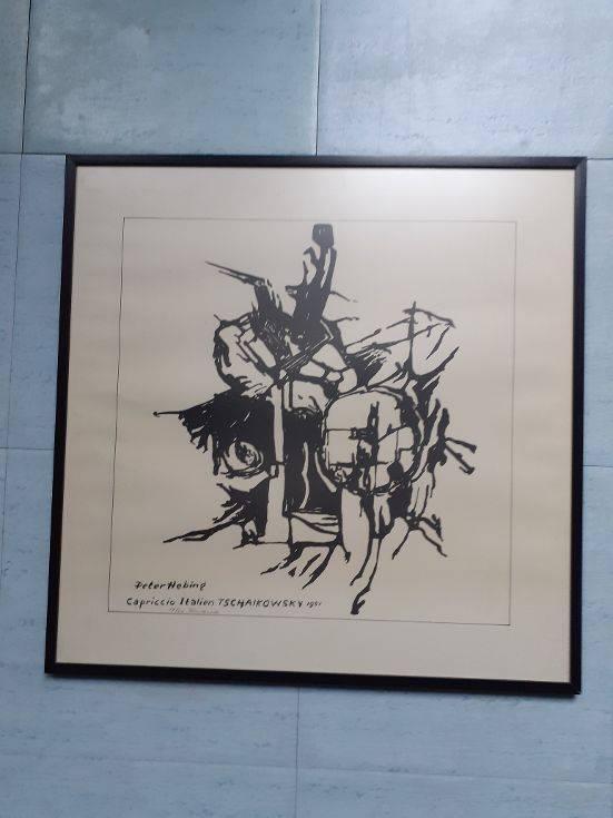 houtsnede Peter Hebing capriccio italien tschaikowsky 1951, Antiek en Kunst, Kunst | Etsen en Gravures, Ophalen