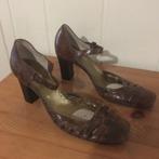 Elegante bruine leren pumps van Dick Boons, maat 38, Pumps, Bruin, Verzenden, Zo goed als nieuw
