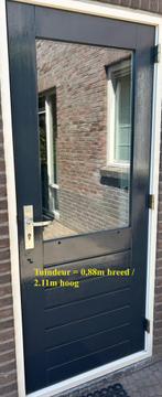 Merantie Hardhouten tuindeur (zonder kozijn) in goede staat, Ophalen, Gebruikt, Hout, 75 tot 150 cm