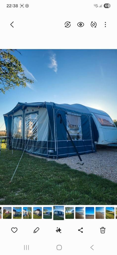 Beyerland Vitesse 420 Caravan met voortent/luifel, Caravans en Kamperen, Caravans, Particulier, tot en met 3, 750 - 1000 kg, Rondzit