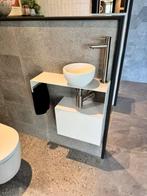 Fonteinopstelling mat wit & kraan geborsteld nikkel, Doe-het-zelf en Verbouw, Sanitair, Ophalen, Nieuw, Kraan