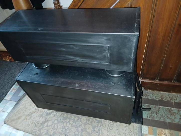 Vintage ijzeren houtkachel nieuw afm 61,5 x 30,5 cm hoogte 6, Huis en Inrichting, Kachels, Nieuw, Houtkachel, Hout, Ophalen