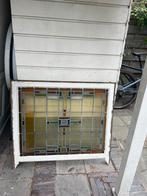 Glas in lood kozijn uit schuifraam, Doe-het-zelf en Verbouw, Glas en Ramen, Ophalen of Verzenden, 80 tot 120 cm, Gevelraam of Ruit