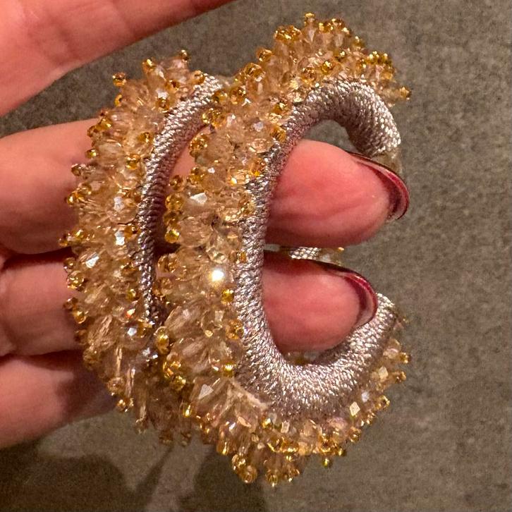 LOTT Oorbellen Roze Goud, Sieraden, Tassen en Uiterlijk, Oorbellen, Zo goed als nieuw, Hangers, Overige materialen, Goud, Met kristal