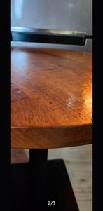 Kleine mangohout industriële eettafel of bijzet tafel, Huis en Inrichting, Ophalen, Zo goed als nieuw, Rond, 50 tot 100 cm