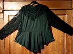 zwart gothic punten tuniek met kant 46/48, Kleding | Dames, Ophalen of Verzenden, Zwart, Blouse of Tuniek