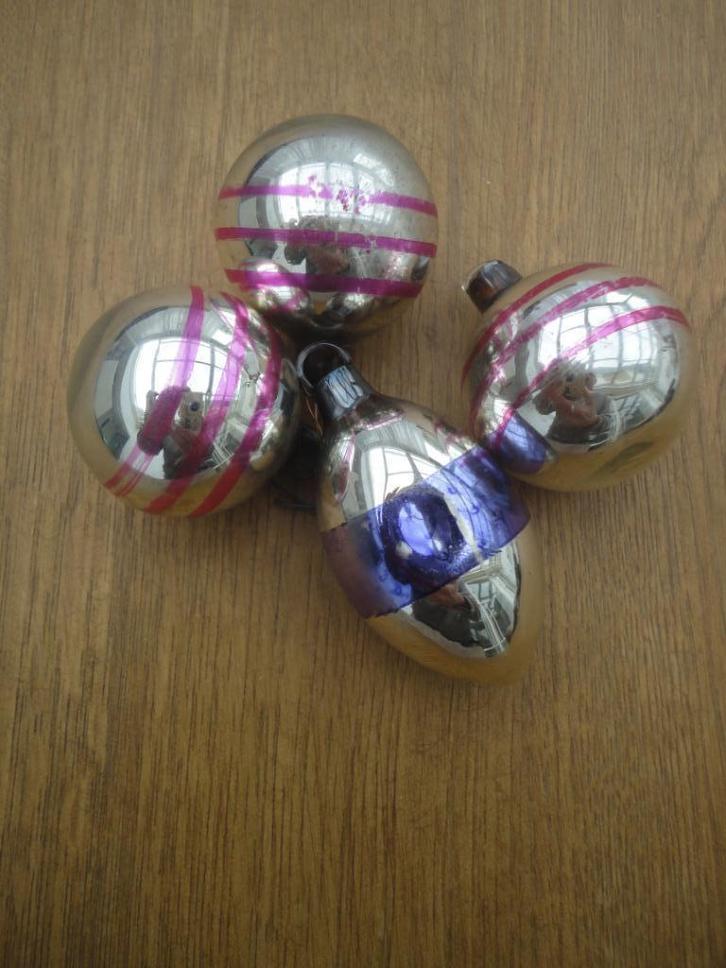 setje van 4 Ajeko kestballen 3 balletjes, 1 olijf, Diversen, Kerst, Gebruikt, Ophalen of Verzenden