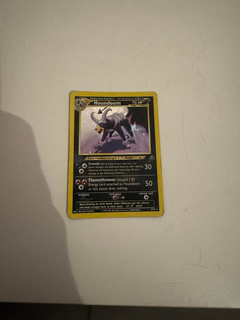 Houndoom 4/75 - Zeldzame Pokémon kaart uit 1999, Ophalen of Verzenden, Gebruikt, Losse kaart