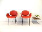 design stoelen Fasem leer Italiaans fauteuil, Huis en Inrichting, Twee, Gebruikt, Metaal, Vintage