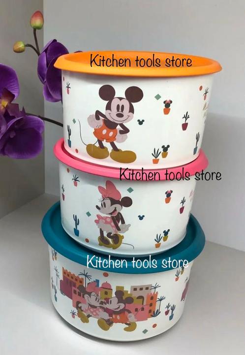 Tupperware Mickey mouse dozen set koektrommels bewaarbak, Huis en Inrichting, Keuken | Tupperware, Nieuw, Ophalen of Verzenden