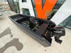 Werkboot / Duwboot met 60 pk Suzuki - Ideaal voor Waterbouw, Watersport en Boten, Overige materialen, Gebruikt, Ophalen of Verzenden
