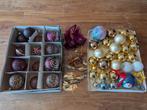 Diverse kerstballen goud en bordeaux rood  + gratis opmaak, Diversen, Kerst, Ophalen of Verzenden
