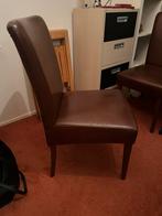 Te koop 2 stoelen rood/bruin zadelleer, Huis en Inrichting, Stoelen, Ophalen, Zo goed als nieuw, Rood