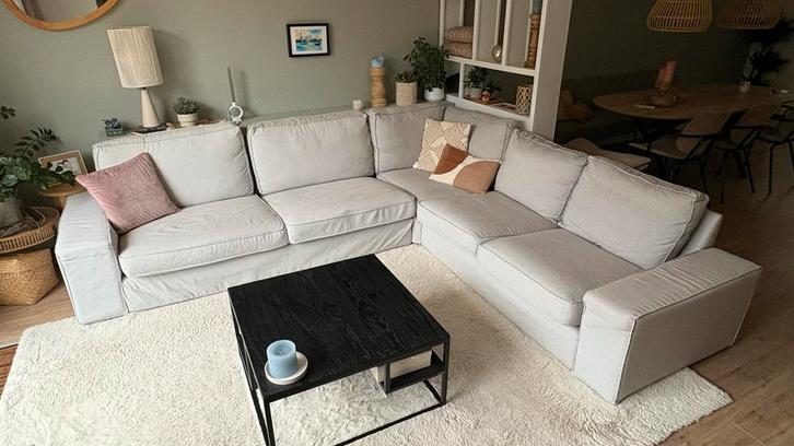 Hoekbank Ikea Kivik lichtgrijs of antraciet, Huis en Inrichting, Banken | Bankstellen, Gebruikt, Hoekbank, Vierpersoons of meer