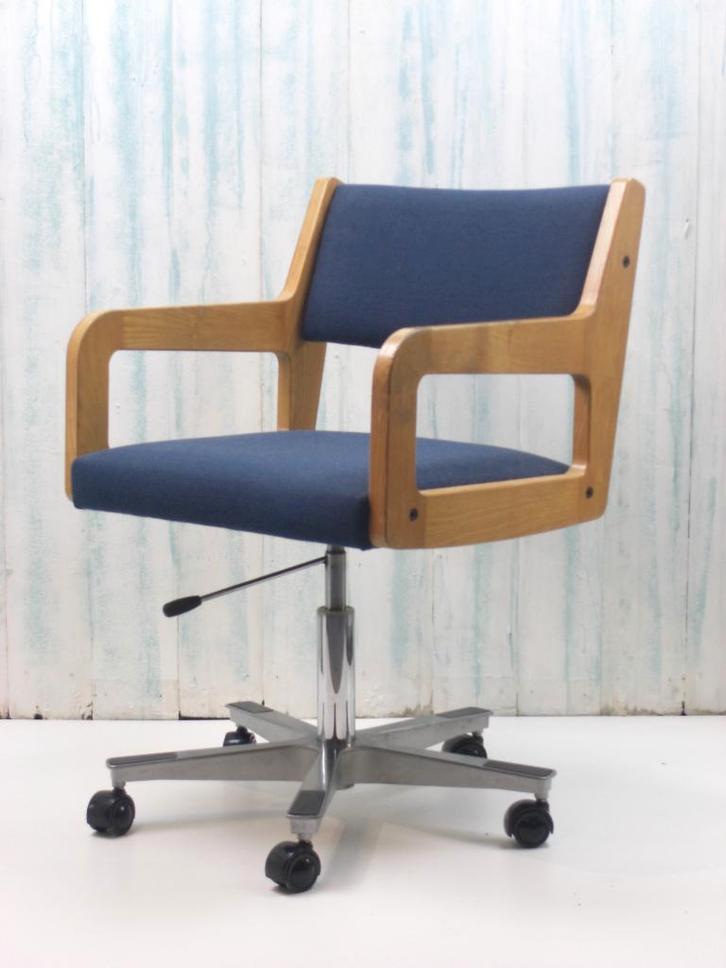 mooie Originele bureau- of architectenstoel, Huis en Inrichting, Bureaustoelen, Gebruikt, Bureaustoel, Blauw, Ergonomisch, Gaming bureaustoel