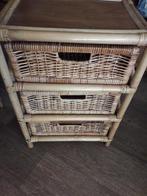rieten 3 laden kastje, Zo goed als nieuw, 3 of 4 laden, Minder dan 100 cm, 25 tot 50 cm