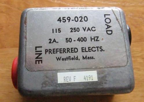 Branson RFI Filter 115/250 VAC - 2 Amp, Hobby en Vrije tijd, Elektronica-componenten, Gebruikt, Ophalen of Verzenden