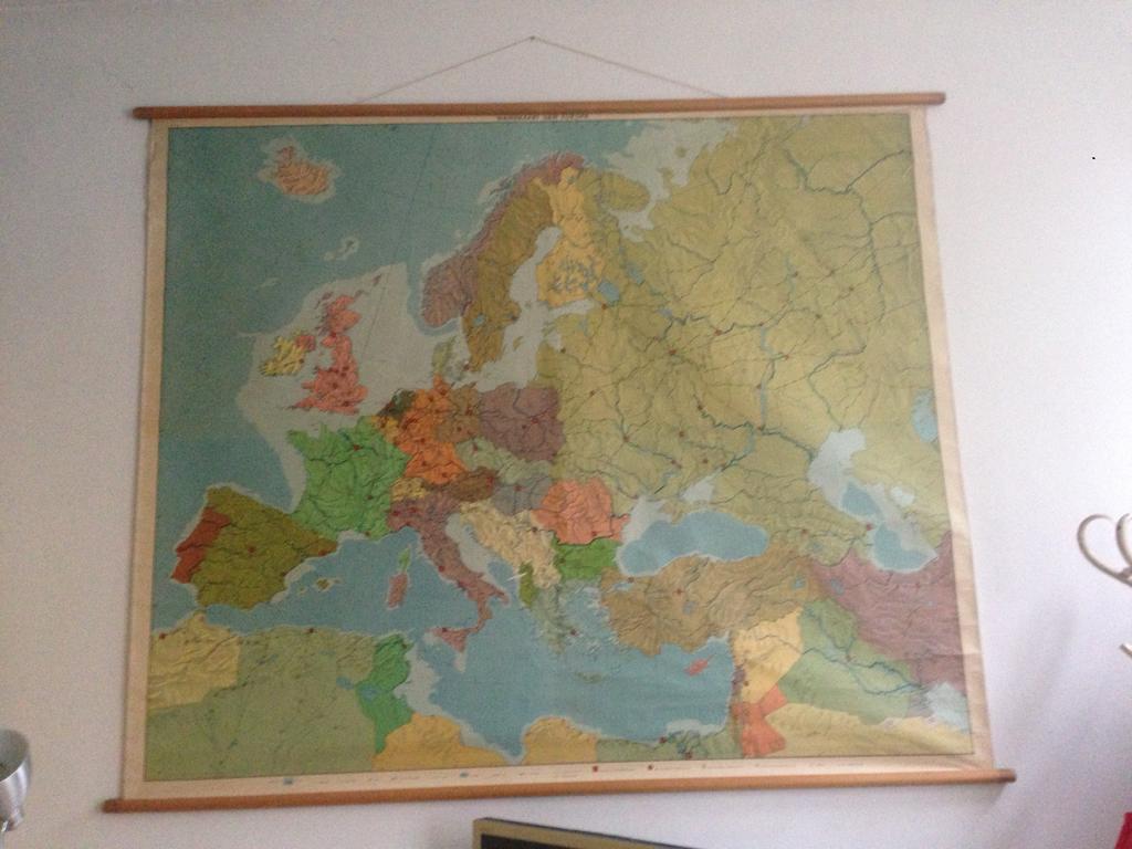 Oude schoolplaat landkaart van Europa, Europa Overig, Landkaart, 1800 tot 2000, Ophalen