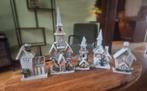 5 bijpassende kersthuisjes met verlichting, Diversen, Kerst, Ophalen of Verzenden, Zo goed als nieuw