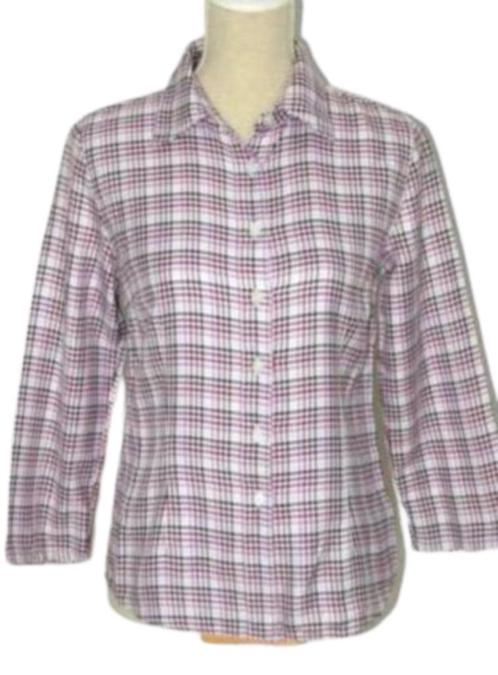 Tommy Hilfiger geruite blouse, paars, Mt. S, Kleding | Dames, Blouses en Tunieken, Zo goed als nieuw, Maat 36 (S), Paars, Verzenden