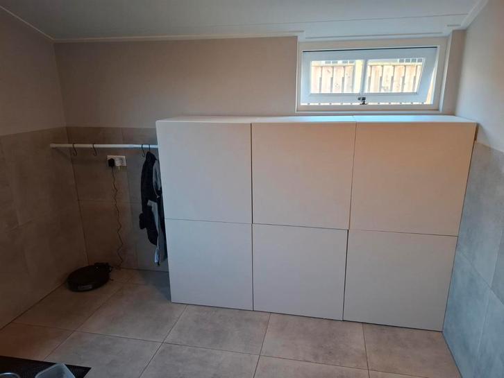 Ikea Besta kasten met beige fronten, Huis en Inrichting, Kasten | Kledingkasten, Gebruikt, 100 tot 150 cm, 150 tot 200 cm, 25 tot 50 cm