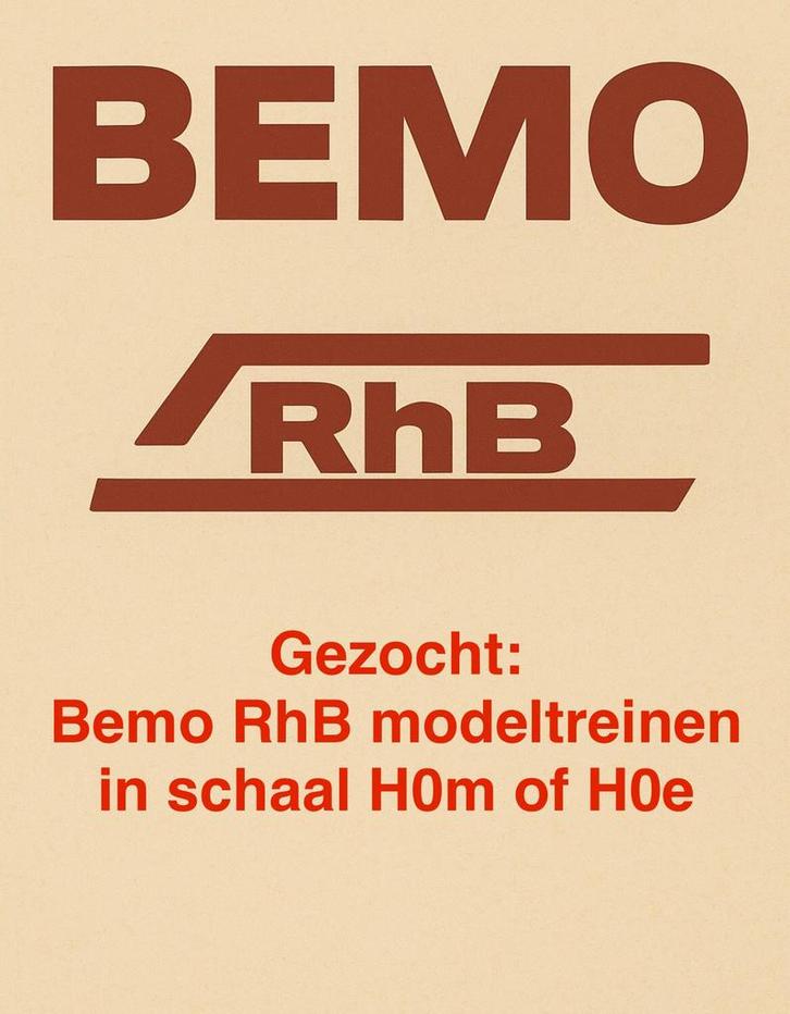 GEZOCHT: Bemo RhB modeltreinen in schaal H0m / H0e, Hobby en Vrije tijd, Modeltreinen | H0, Zo goed als nieuw, Overige typen, Gelijkstroom