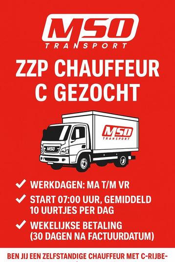 Zzp c chauffeur gezocht ! beschikbaar voor biedingen