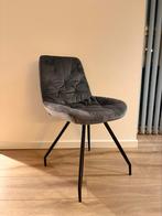 Eetkamerstoel velvet grijs nieuw uit voorraad leverbaar, Ophalen of Verzenden, Nieuw, Grijs, Vijf, Zes of meer stoelen