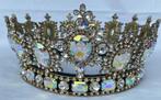 Kroon Unisex Strass Goud Aurora Borealis Royal Premium, Overige materialen, Nieuw, Goud, Met strass