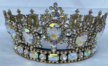Kroon Unisex Strass Goud Aurora Borealis Royal Premium beschikbaar voor biedingen