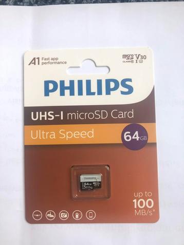 Philips Mirco SD kaart 64 GB beschikbaar voor biedingen