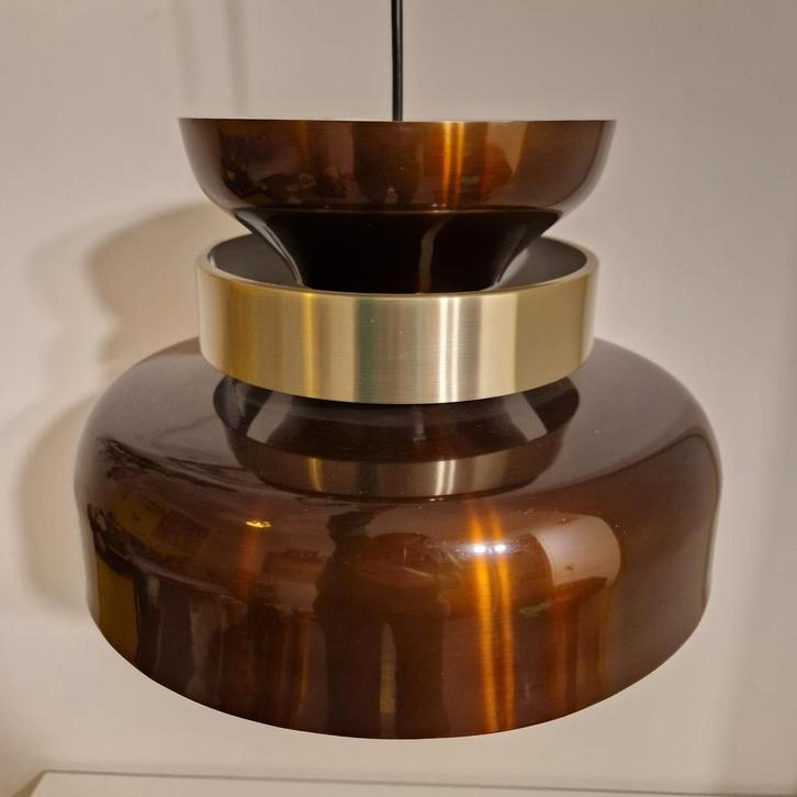 Vintage hanglamp deense schalen lamp, Huis en Inrichting, Lampen | Hanglampen, Gebruikt, Minder dan 50 cm, Metaal, Ophalen of Verzenden