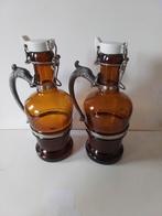 Twee oude Duitse Bierflessen met porcelijnen sluiting, Verzamelen, Ophalen of Verzenden, Gebruikt, Overige merken