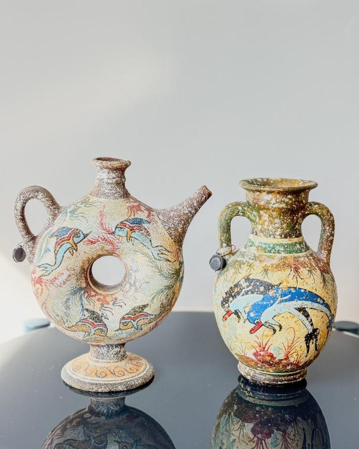 Handmade Greek Museum  Vases set of 2, Antiek en Kunst, Antiek | Keramiek en Aardewerk, Ophalen of Verzenden