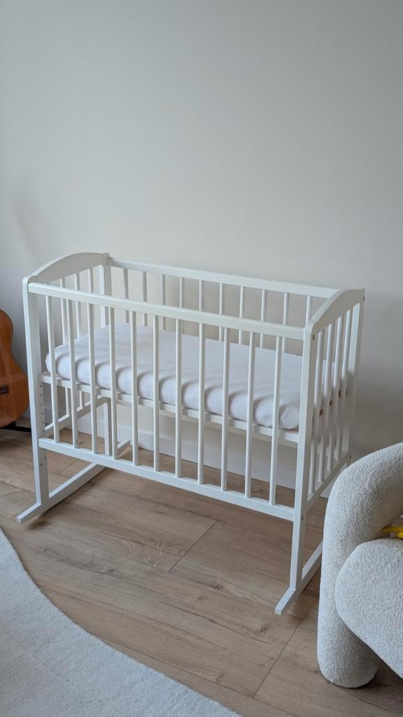 Wiegje 40x90cm hout wit incl. matras, Kinderen en Baby's, Babywiegjes en Ledikanten, Gebruikt, Wieg, Ophalen