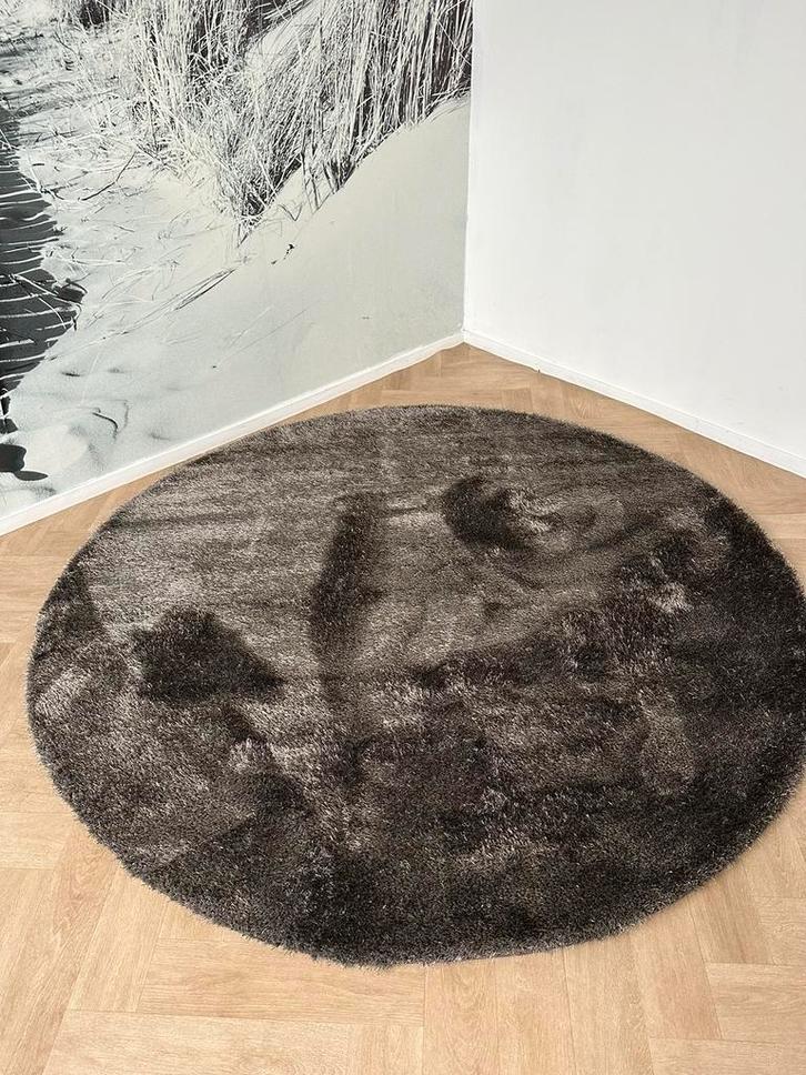 Vloerkleed Glamour Shaggy 200cm rond antra, Huis en Inrichting, Stoffering | Tapijten en Kleden, Nieuw, 200 cm of meer, 200 cm of meer