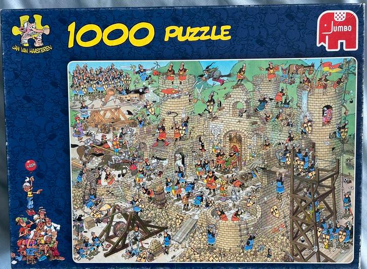 Jan van Haasteren - Middeleeuwen - 1000 stukjes puzzel., Hobby en Vrije tijd, Denksport en Puzzels, Zo goed als nieuw, 500 t/m 1500 stukjes