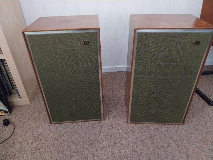 Wharfedale dovedale w2 jaren 60 luidsprekers, Audio, Tv en Foto, Luidsprekers, Gebruikt, Front, Rear of Stereo speakers, Minder dan 60 watt