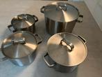 4 BK Conical pannen, Huis en Inrichting, Keuken | Potten en Pannen, Gebruikt, Pannenset, Ophalen of Verzenden, Rvs