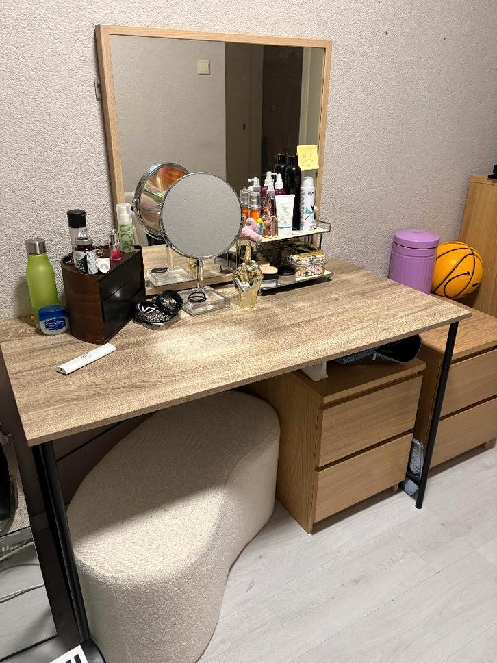 Grote Makeup Tafel Te Koop, Huis en Inrichting, Tafels | Kaptafels, Zo goed als nieuw, Minder dan 100 cm, 100 tot 150 cm, Hout